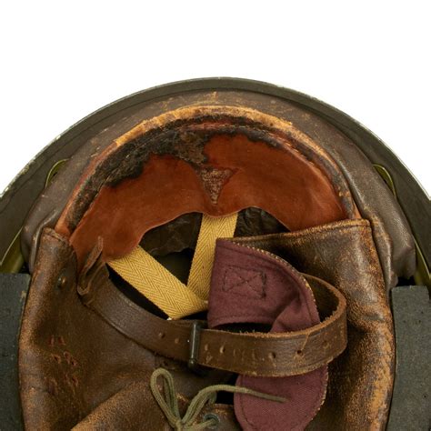 Original WWII British MkI Dispatch Rider Helmet Marked BS 1944 - Size 7 ...