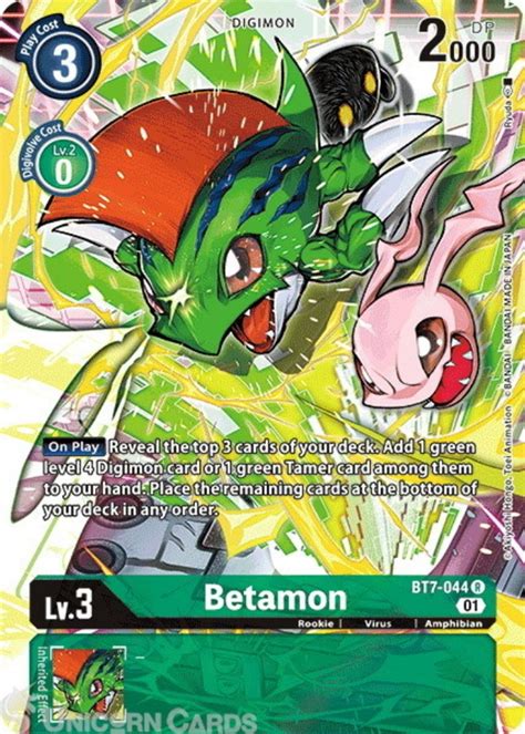 BT7-044 Betamon Rare Alternative Art Mint Digimon Card:: Unicorn Cards ...