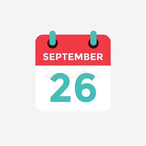 September 26 - Calendar Icon Stock Illustration - Illustration of ...