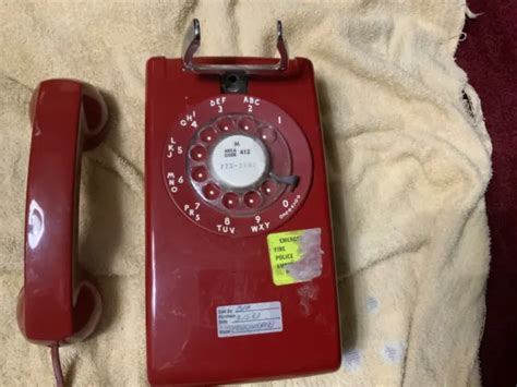 VINTAGE BELL SYSTEMS Red Rotary Dial Wall Mount Telephone 554BMP 1980. $125.00 - PicClick