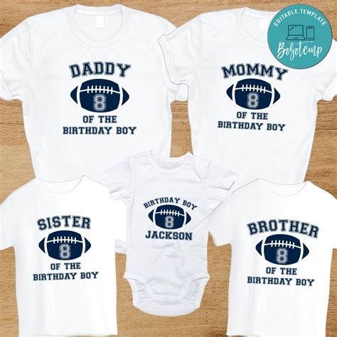 Dallas Cowboys Birthday Family Matching Party Shirts | Bobotemp