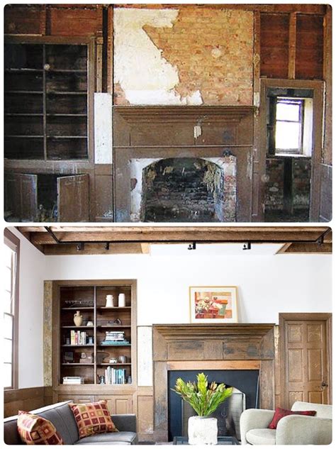 Before and after fireplace restoration. | Fireplace, Home, Home decor