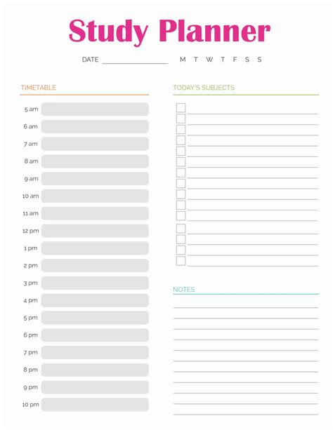 13-Page Student Planner Printable