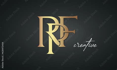 luxury letters RPF golden logo icon premium monogram, creative royal ...