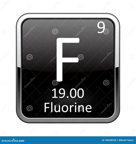 Fluorine Symbol On Modern Glass And Metal Icon Royalty-Free Stock ...