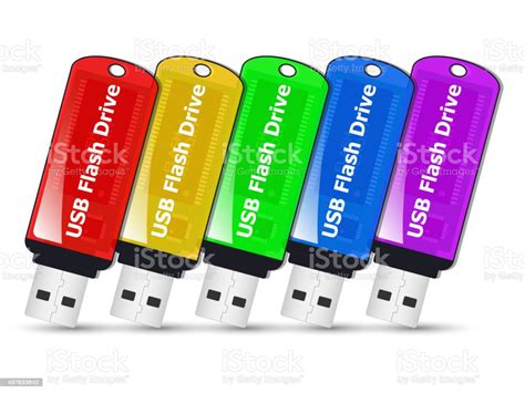 Colored Usb Flash Drive Stock Illustration - Download Image Now - 2015 ...