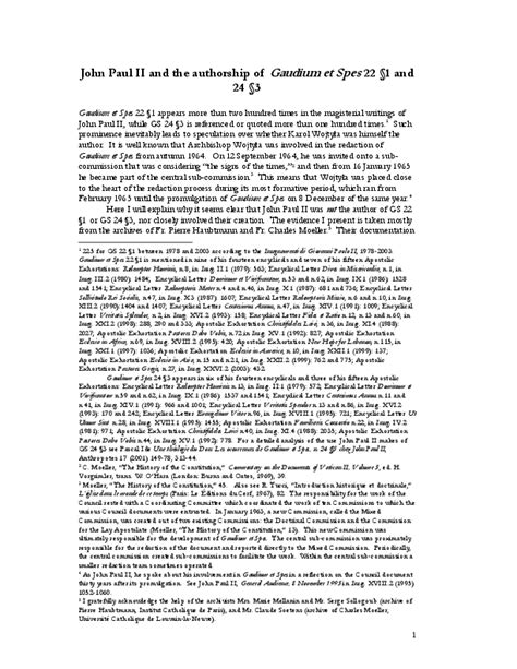 (PDF) John Paul II and Gaudium et Spes 22: his use of the text and his involvement in its ...