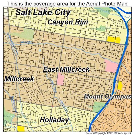 Aerial Photography Map of East Millcreek, UT Utah