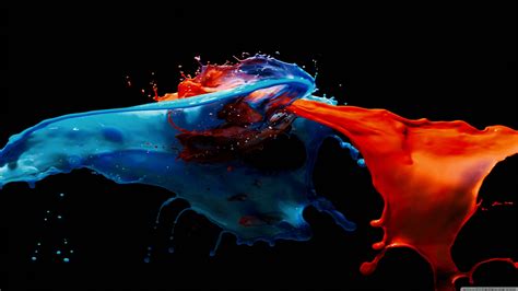 Wallpaper: Live Colors HD | Paint splash, Blue abstract painting, Red ...