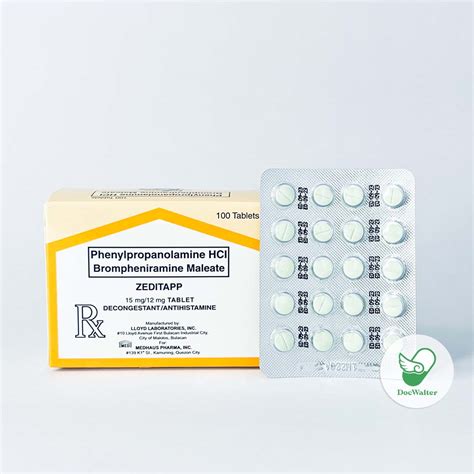 ZEDITAPP (Phenylpropanolamine HCl 15mg + Brompheniramine Maleate 12mg ...