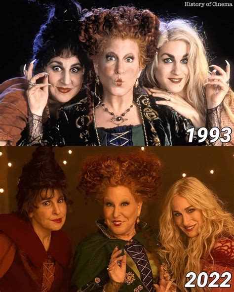 The cast of the 1993 Hocus Pocus movie compared to the sequel in 2022 : r/TruckStopBathroom