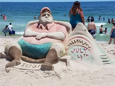 Christie Sand Sculpture Puts Final Mocking Touches On Beach Closure Anger | Toms River, NJ Patch