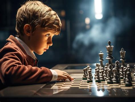 Premium AI Image | Young Chess Prodigy Child Engages in a Thoughtful ...