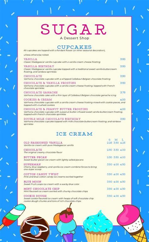 Sprinkles Ice Cream Menu Design Template by MustHaveMenus