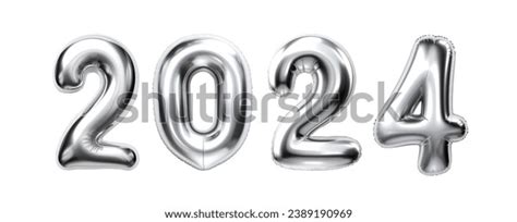 2024 Silver Balloons Isolated On White Stock Illustration 2389190969 | Shutterstock