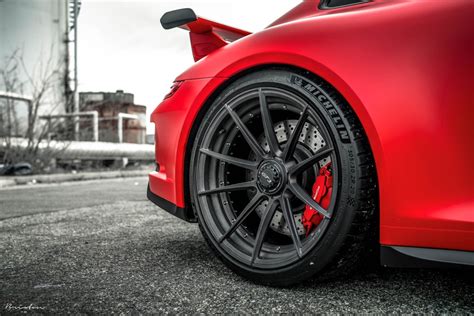 Porsche 911 GT3 991 Red Brixton Forged WR3 Duo Wheel | Wheel Front