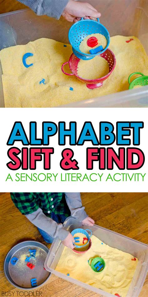 Alphabet Sift and Find - Busy Toddler