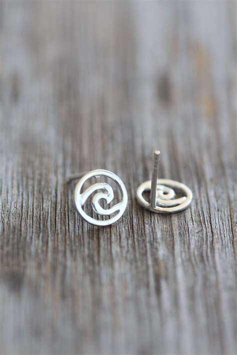 Wave Earrings Stud Pura Vida Earrings 925 Sterling Silver - Etsy