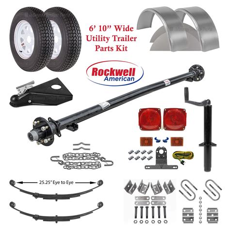 6ft 10in Utility Trailer Parts Kit - 3,500 lb Capacity | Complete ...