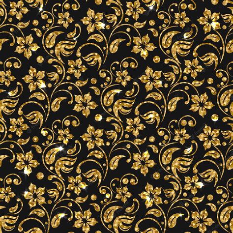 Free Vector | Golden flowers pattern background