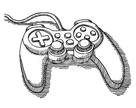 Sketch Drawings Of Xbox Controllers Coloring Pages