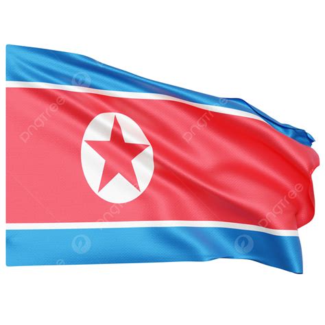 North Korea Flag Waving, North Korea Flag With Pole, North Korea Flag ...