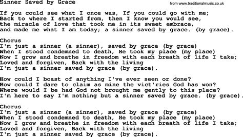 Baptist Hymnal, Christian Song: Sinner Saved By Grace- lyrics with PDF ...