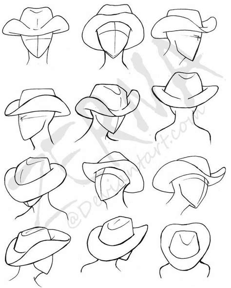 Pin on art stuff | Drawing hats, Cowboy hat drawing, Cowboy art