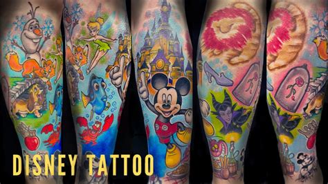 Disney Leg Sleeve / TATTOO Timelapse Process - YouTube