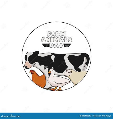 Vector Graphic of World Farm Animals Day Stock Vector - Illustration of ...