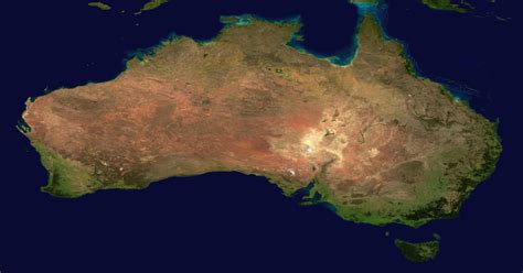 A composed satellite map of Australia : australia