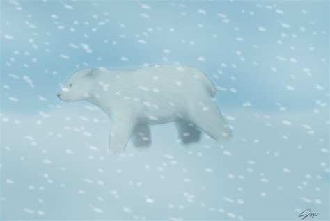 Polar Bear in Snow Storm by Jen-Jen-Rose on DeviantArt