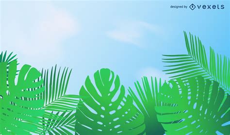 Beautiful Green Leaf Background Vector Illustration Vector Download