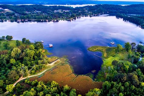 HD wallpaper: aerial view of lake and trees, Lake Guntersville ...