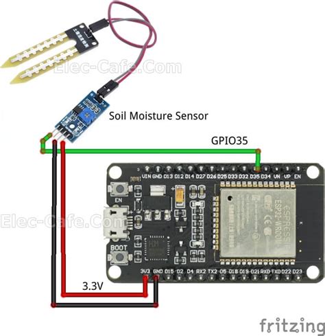 ESP32 with Soil Moisture Sensor on Web Server (MicroPython) | ELEC-CAFE.COM