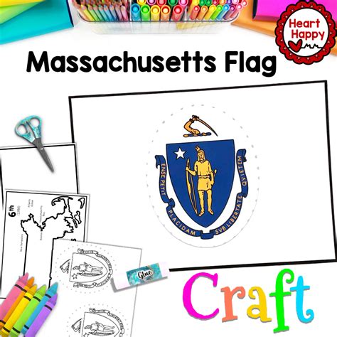 Massachusetts State Flag Craft | Massachusetts State Symbols | Made By ...