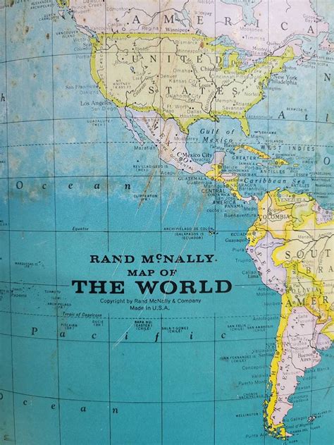 Vintage Tin Rand Mcnally Rustic Metal World Map Global Garbage - Etsy