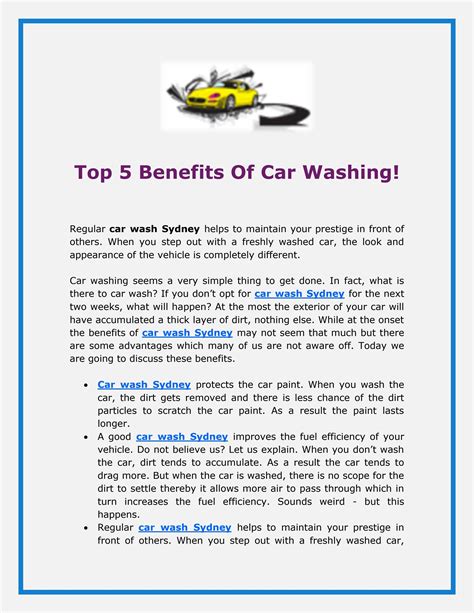 Top 5 Benefits Of Car Washing! by creativecarcare - Issuu