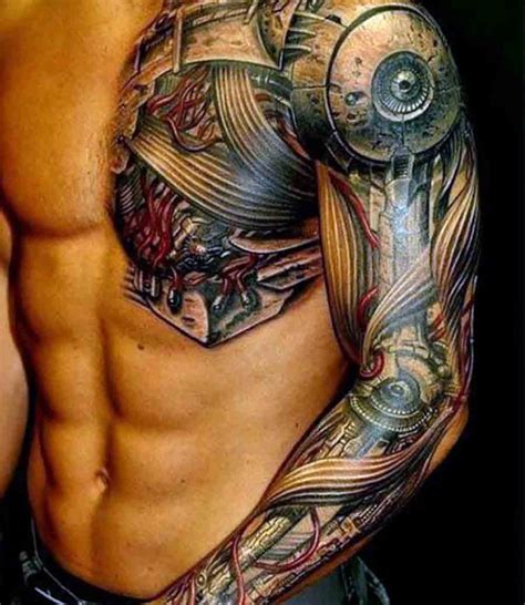 Mechanical full arm tattoo