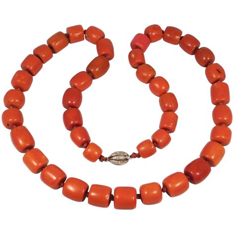 Antique Natural Coral Necklace Rare Large Beads 156 Grams | Natural coral, Coral necklace ...