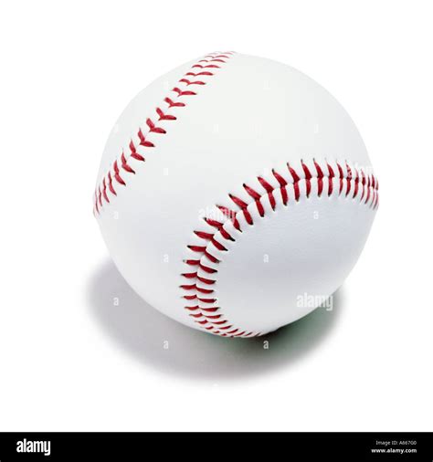 A white baseball with red stitching Stock Photo - Alamy