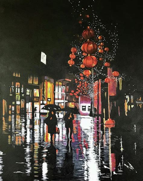 I Love a Rainy Night Painting by Alana Judah | Pixels