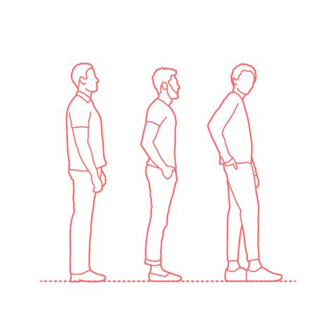 Standing Side View People Illustration Silhouette People Drawing People ...