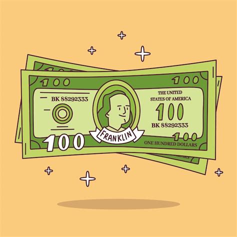 Free Vector | Hand drawn 100 dollar bill cartoon illustration