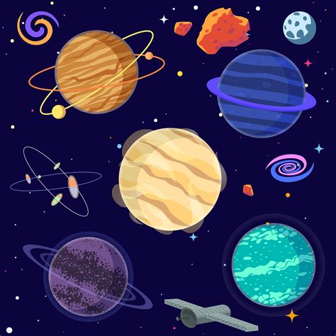 Cartoon Space Planets