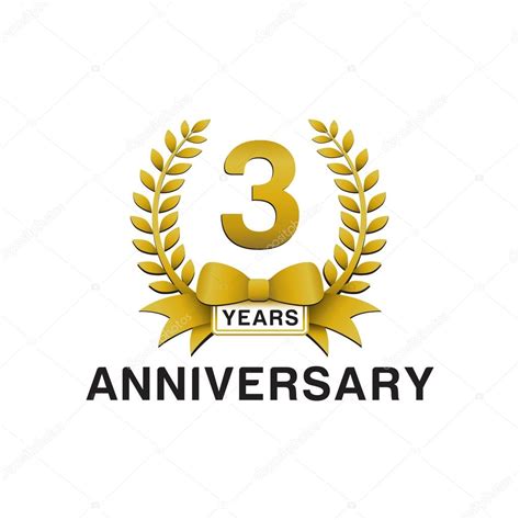 3rd anniversary golden wreath logo Stock Vector Image by ©ariefpro ...