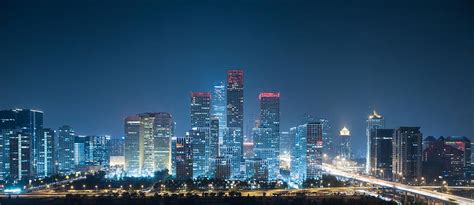 Night On Beijing Central Business District Buildings Skyline Photograph by Yuxuan Hou