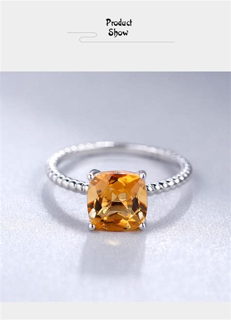 Birthstone Round Natural Citrine Wedding Ring | Muduh Collection