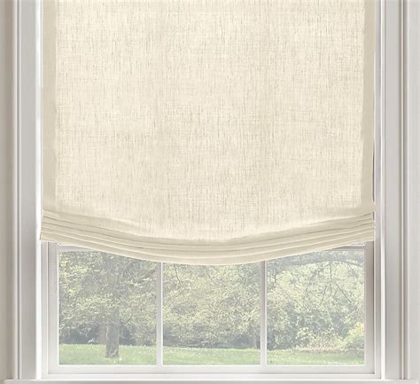 Beautiful Relaxed Linen Roman Shade Style Idea In Beige Combined With ...