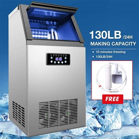 Built-In Stainless Steel Commercial 130Lbs/24H Ice Maker Portable Ice Machine - Walmart.com ...